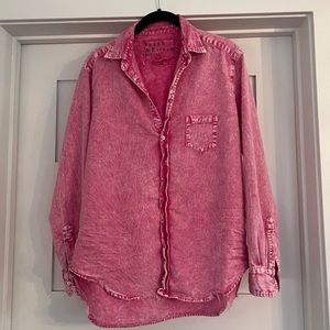 Frank & Eileen ‘Eileen’ Button-Up Shirt (Denim mineral wash pink - S)